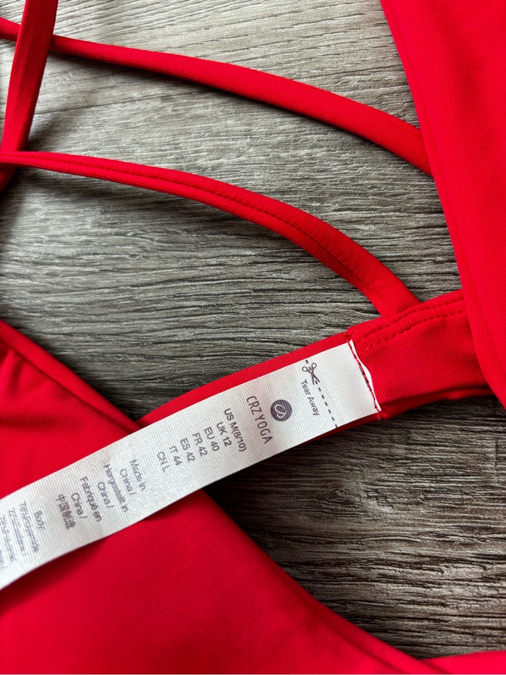CRZ YOGA Swim suit Red High-Waist V-Neck Bikini Set - Swim crossover bottom Red - Picture 8 of 8